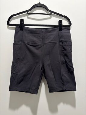 Performance High-Rise Black Women's Biker Shorts